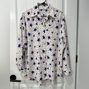 Vintage La Chemise Star Patterned Button-Up Shirt
